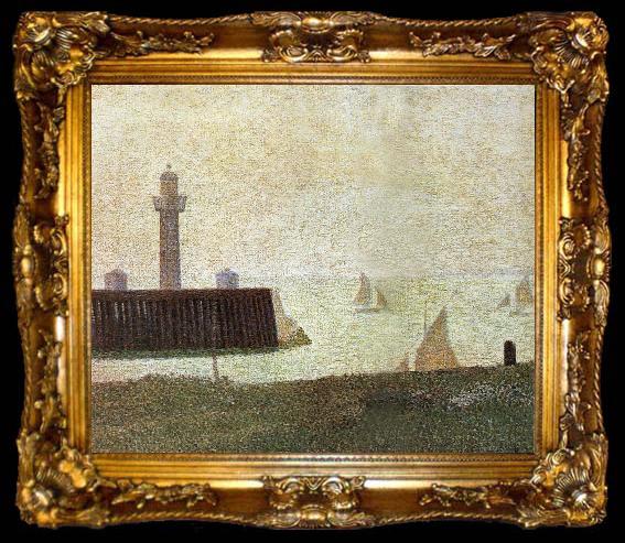framed  Georges Seurat End of the Seawall, ta009-2